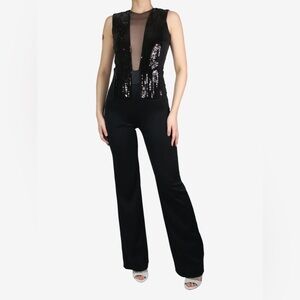 Fabulous Galvan London Black Fringe & Sequin Jumpsuit